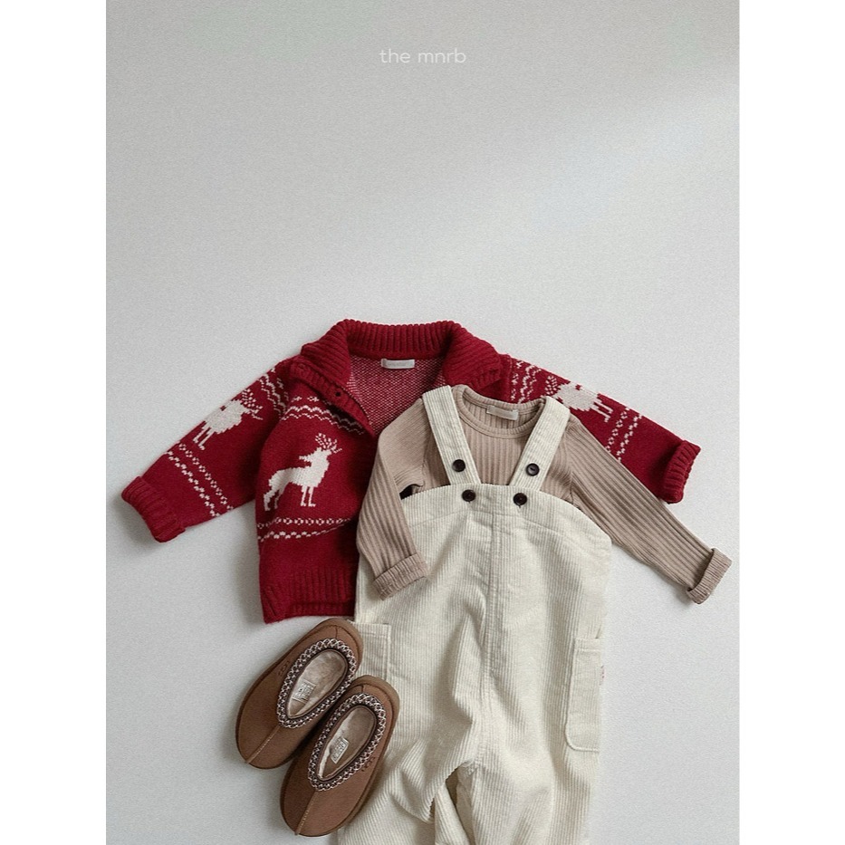 25冬 正韓 minirobe 兔兔燈芯絨吊帶褲 兩色-細節圖6