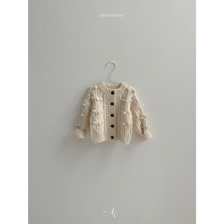 25冬 atomeme 正韓 立體花紋粗毛線外套-細節圖4