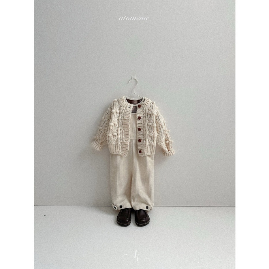 25冬 atomeme 正韓 立體花紋粗毛線外套-細節圖5