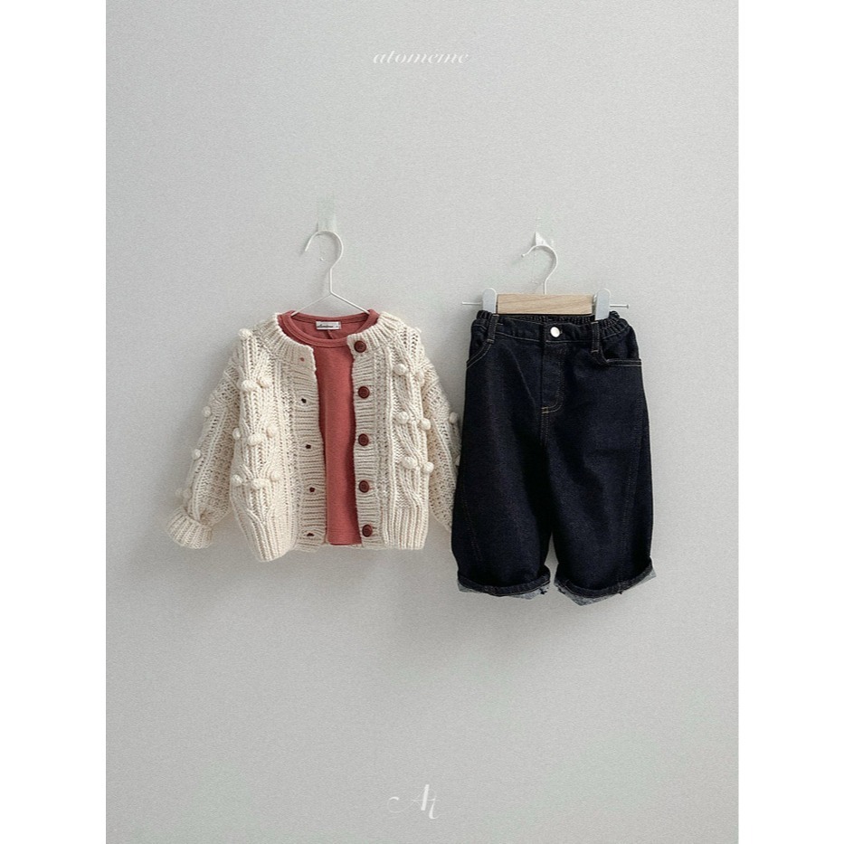 25冬 atomeme 正韓 立體花紋粗毛線外套-細節圖6