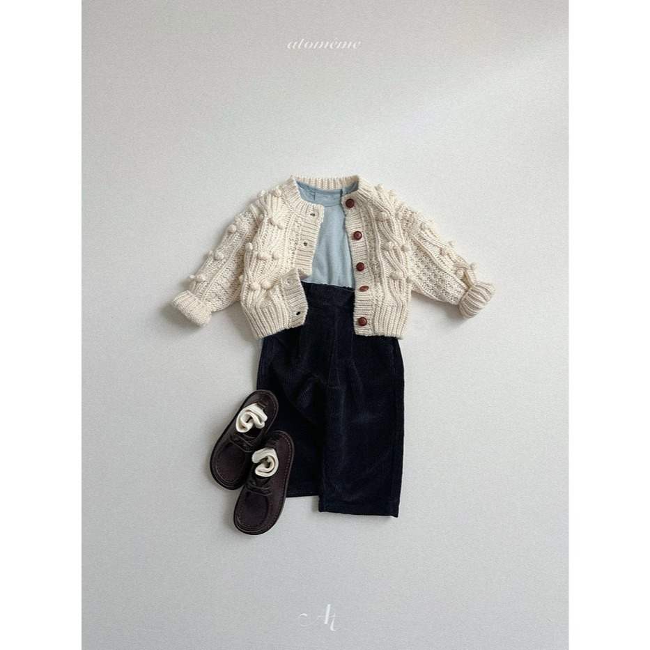 25冬 atomeme 正韓 立體花紋粗毛線外套-細節圖7