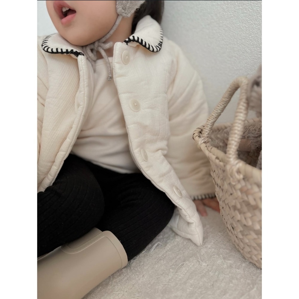 25冬 atomeme 正韓 可愛車線壓紋翻領外套 兩色-細節圖8