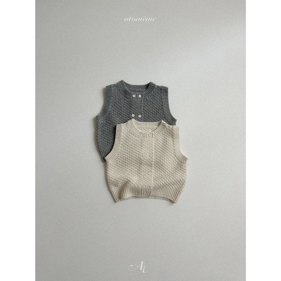 25冬 atomeme 正韓 溫柔立體織紋背心 兩色-細節圖2