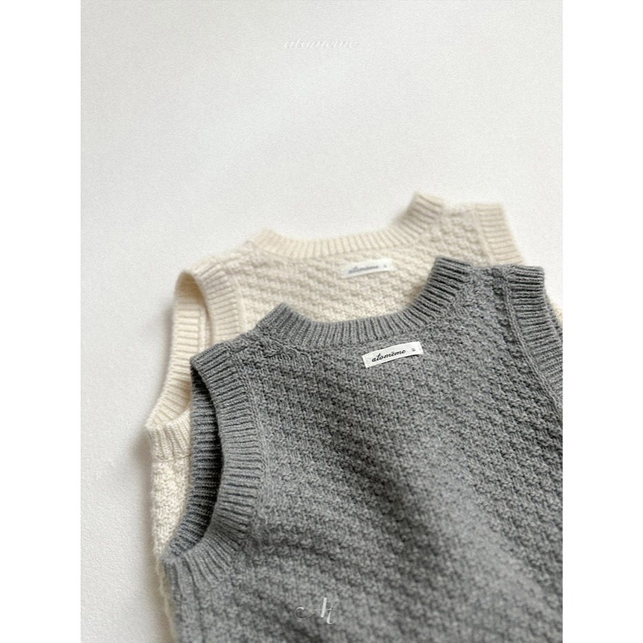 25冬 atomeme 正韓 溫柔立體織紋背心 兩色-細節圖3