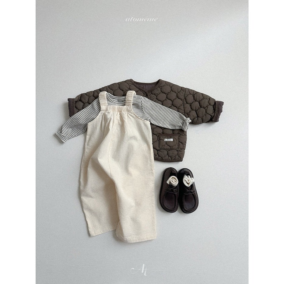 25冬 atomeme 正韓 設計款燈芯絨吊帶褲 兩色-細節圖8