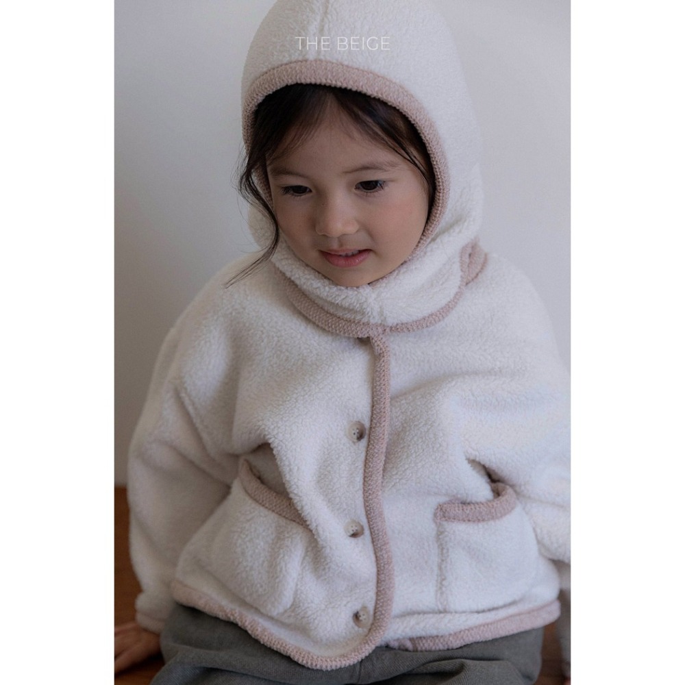 25冬 正韓 the beige Teddy 拚色滾邊外套 兩色-細節圖3