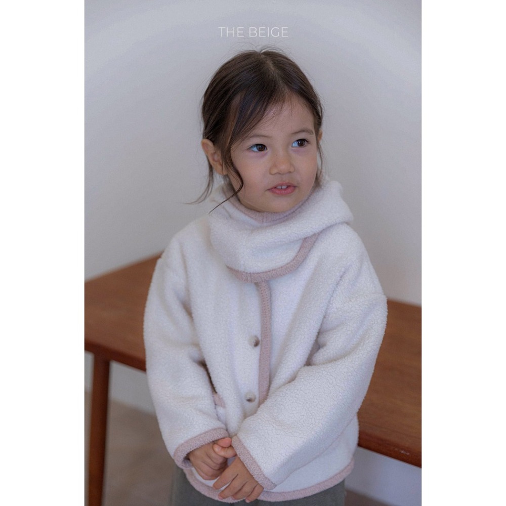 25冬 正韓 the beige Teddy 拚色滾邊外套 兩色-細節圖4