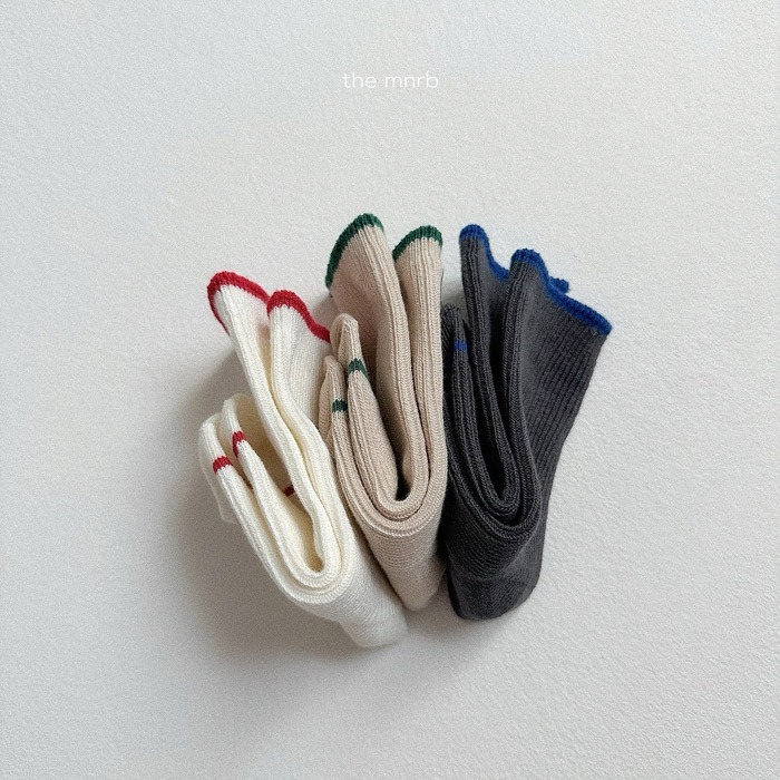 25秋 正韓 minirobe 拚色滾邊中筒襪 三色一組-細節圖3