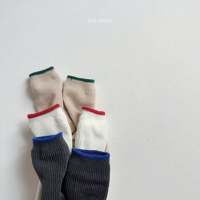 25秋 正韓 minirobe 拚色滾邊中筒襪 三色一組-細節圖4