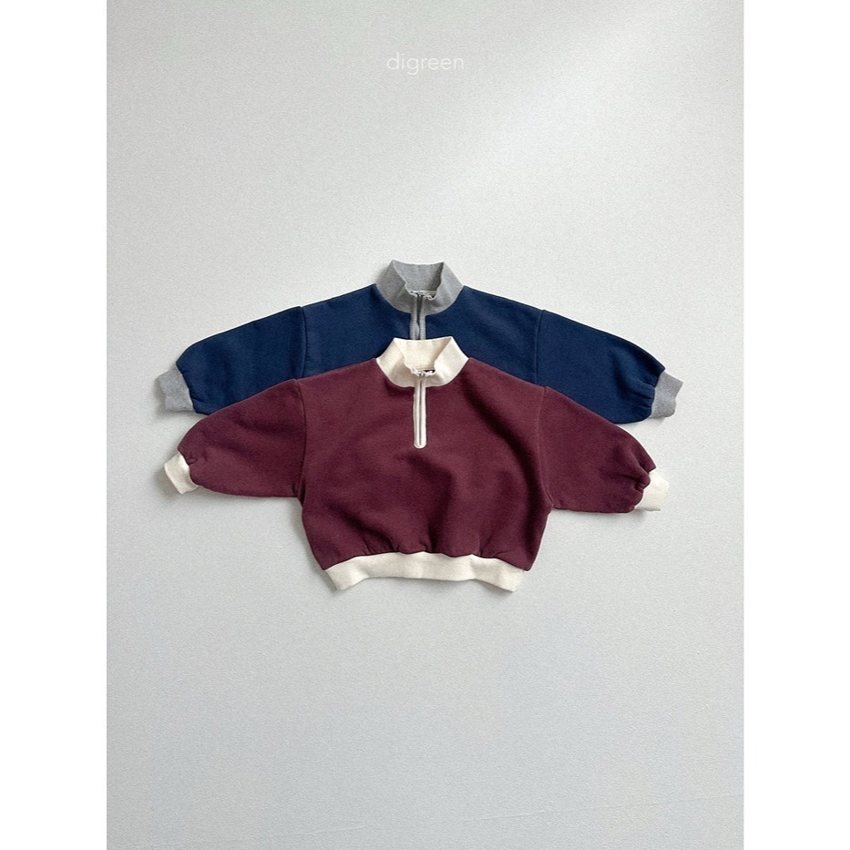 25冬 正韓 digreen 復古撞色立領 大學Ｔ 兩色-細節圖2