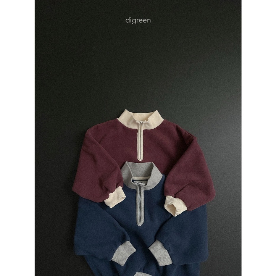 25冬 正韓 digreen 復古撞色立領 大學Ｔ 兩色-細節圖8