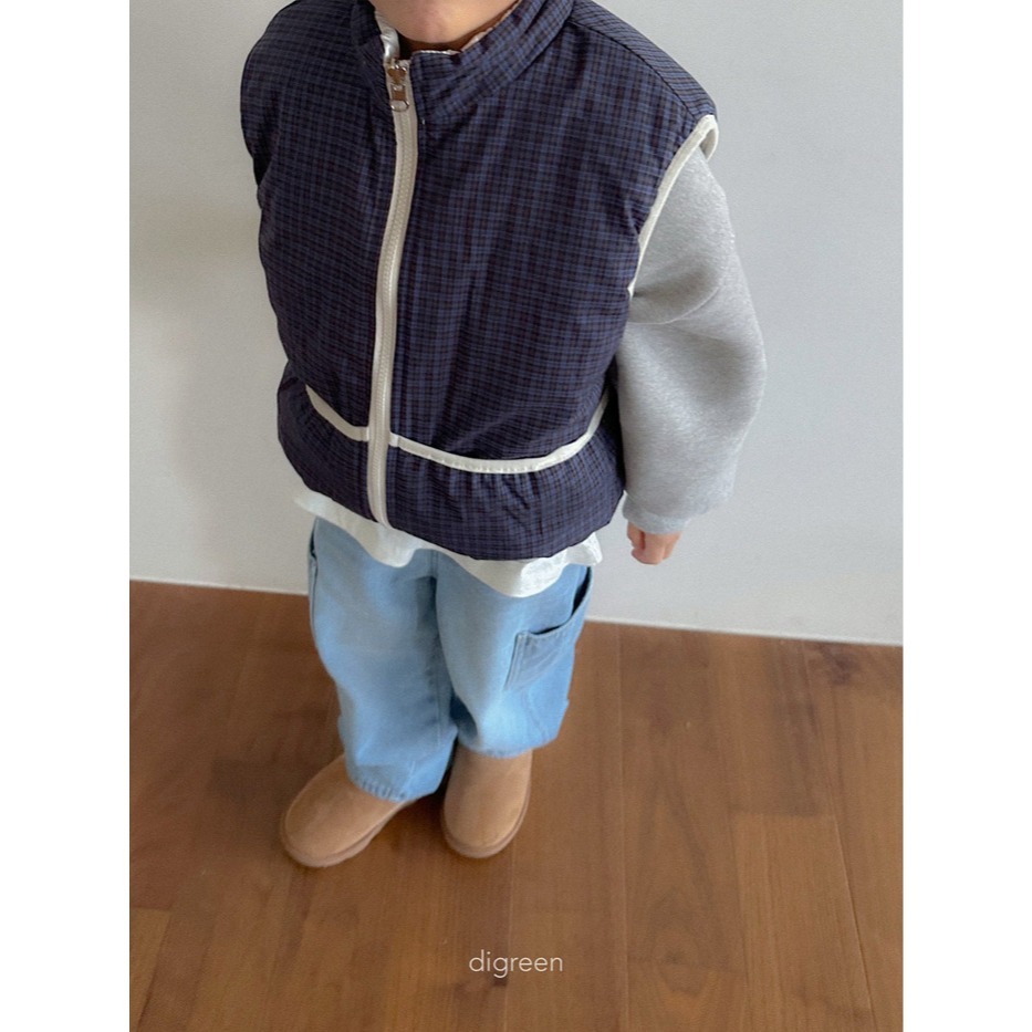 25冬 正韓 digreen 格紋兩面穿背心 兩色-細節圖3