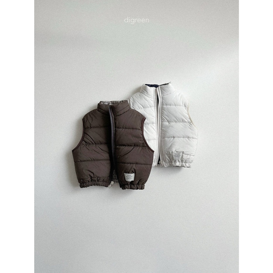 25冬 正韓 digreen 格紋兩面穿背心 兩色-細節圖8