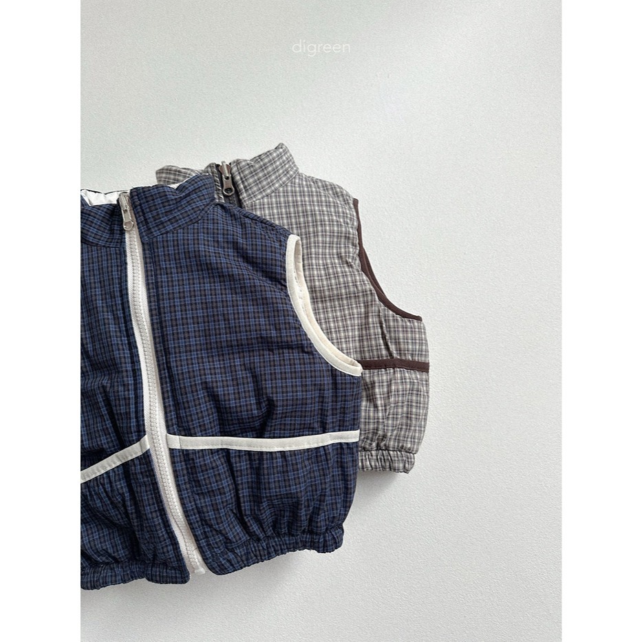 25冬 正韓 digreen 格紋兩面穿背心 兩色-細節圖9