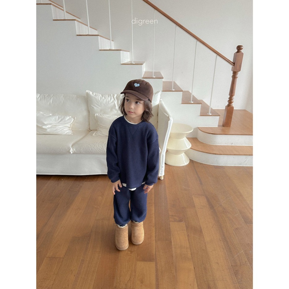 25冬 正韓 digreen 華夫格圓領長Ｔ 兩色-細節圖3