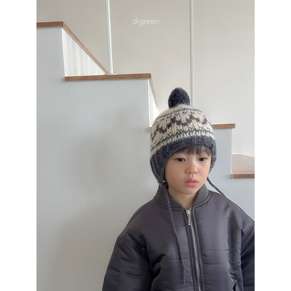 25冬 正韓 digreen  北歐風球球遮耳毛帽 四色-細節圖3