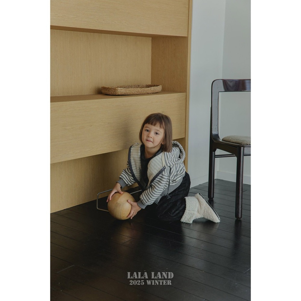 25冬 正韓 lalaland 橫條連帽外套 兩色-細節圖6