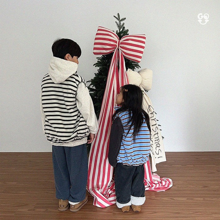 25冬 正韓 GOU 橫條 雙面穿 背心 兩色-細節圖4