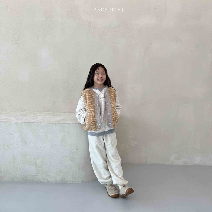 25冬 正韓 and_butter Teddy毛 條紋 雙面穿 背心 兩色-細節圖4