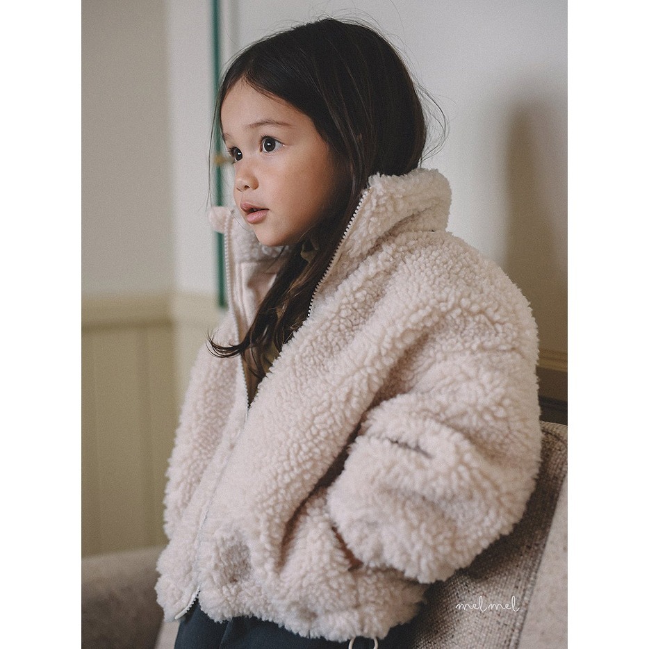 25冬 正韓 melmel bear 極暖 ＱＱ毛 外套 兩色-細節圖2
