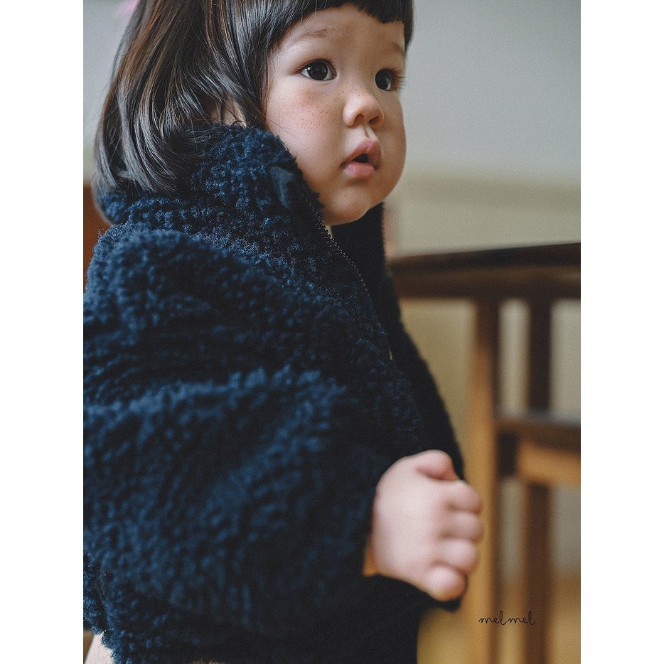 25冬 正韓 melmel bear 極暖 ＱＱ毛 外套 兩色-細節圖5