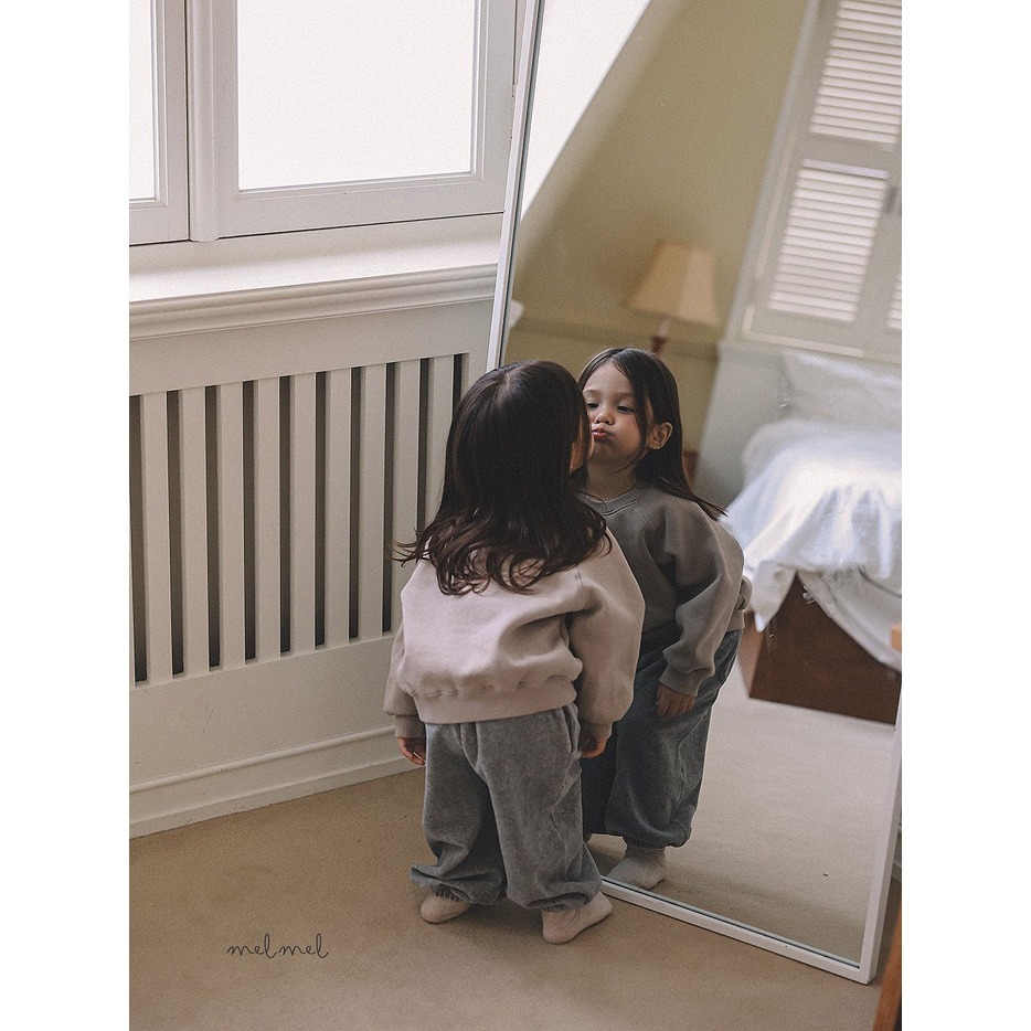 25冬 正韓 melmel 軟綿綿條紋感 慢跑褲 三色-細節圖5