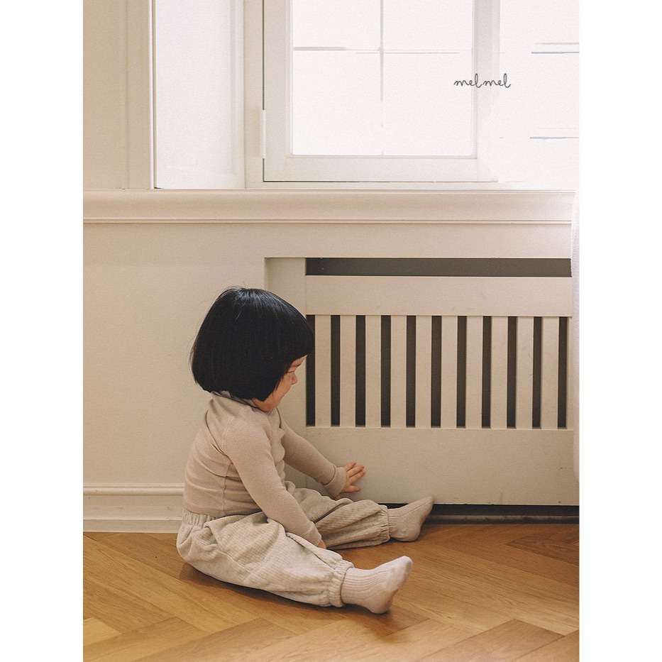 25冬 正韓 melmel 軟綿綿條紋感 慢跑褲 三色-細節圖7