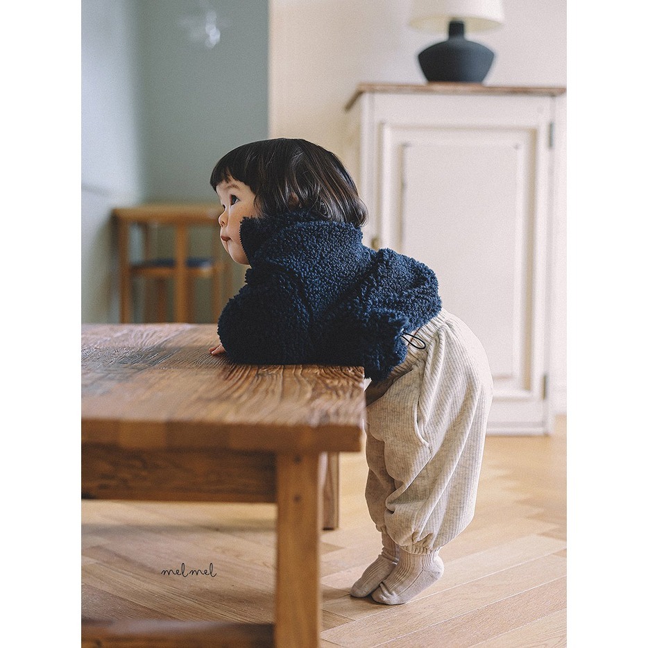 25冬 正韓 melmel 軟綿綿條紋感 慢跑褲 三色-細節圖8