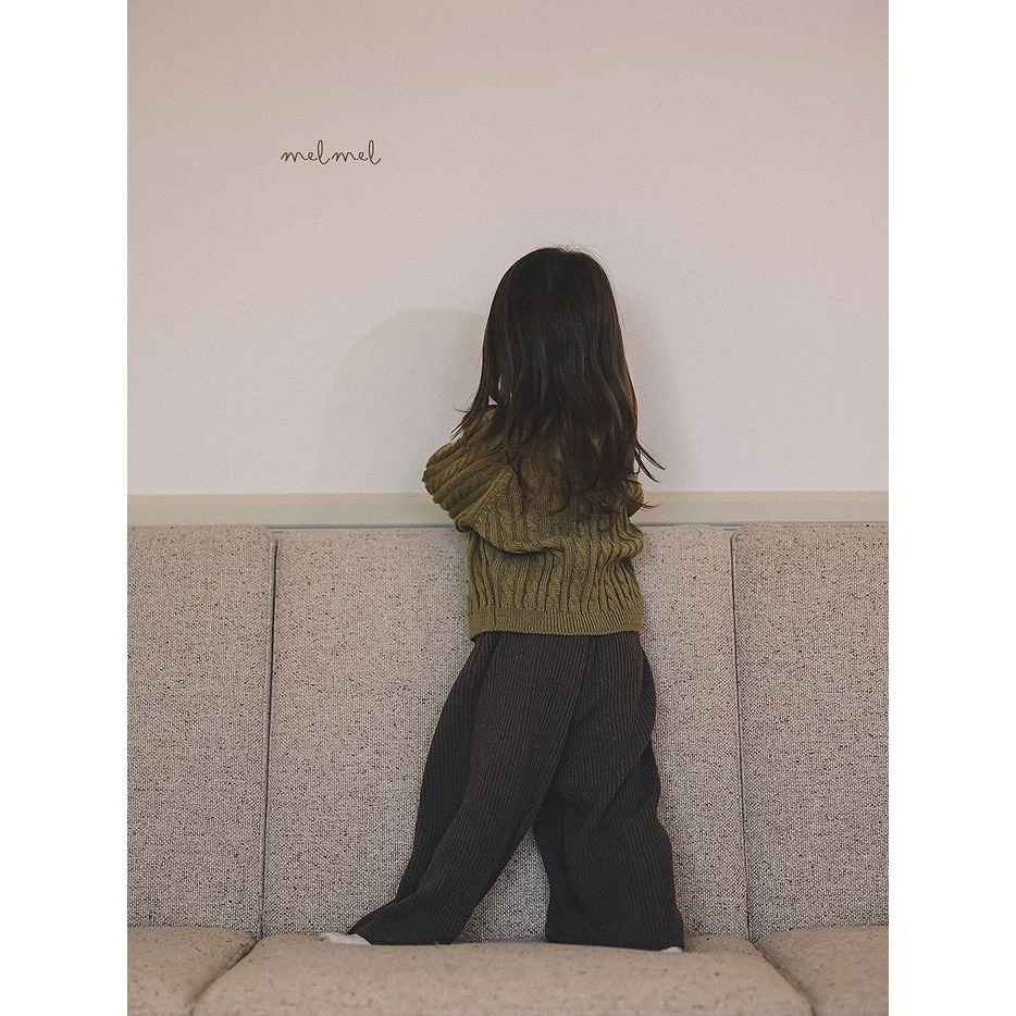 25冬 正韓 melmel 坑條 寬鬆 長褲 兩色-細節圖4