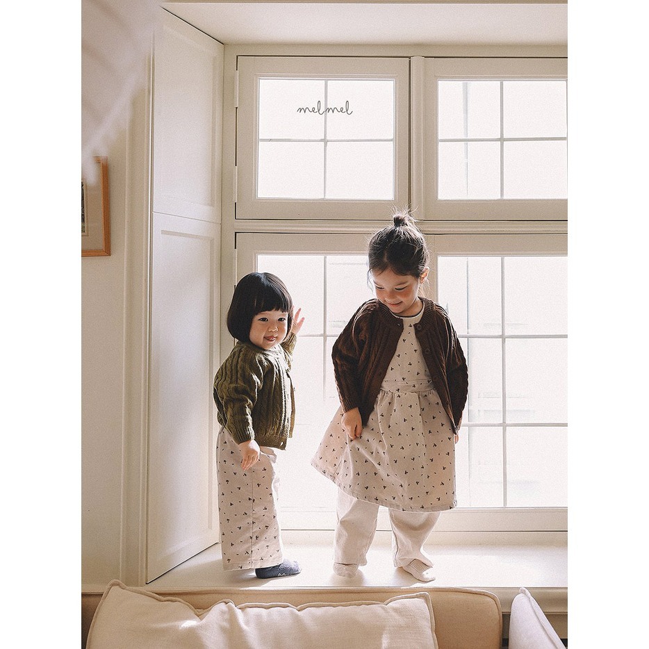 25冬 正韓 melmel 小碎花 燈芯絨 寬褲 兩色-細節圖2