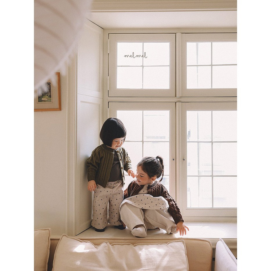 25冬 正韓 melmel 小碎花 燈芯絨 寬褲 兩色-細節圖3