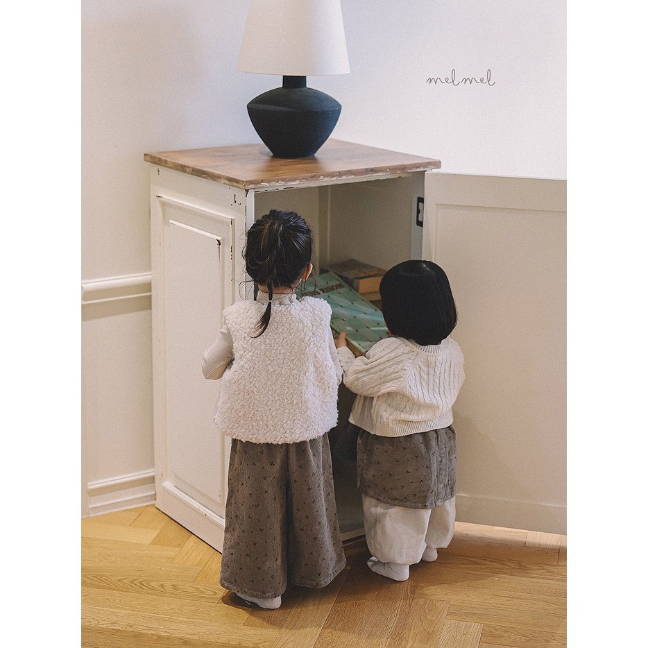 25冬 正韓 melmel 小碎花 燈芯絨 寬褲 兩色-細節圖7