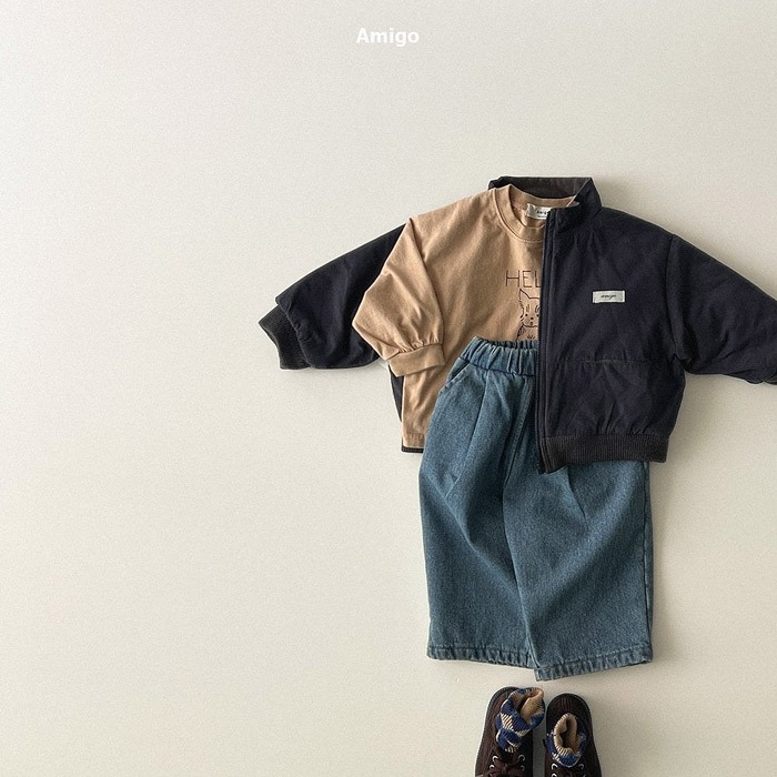 25冬 正韓 amigo 簡約 鋪棉勞布森 外套 兩色-細節圖3