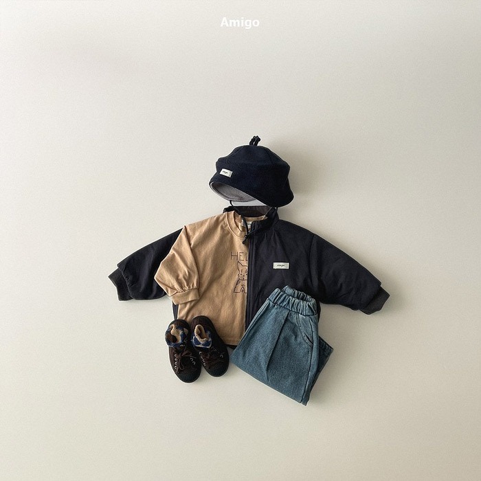 25冬 正韓 amigo 簡約 鋪棉勞布森 外套 兩色-細節圖7