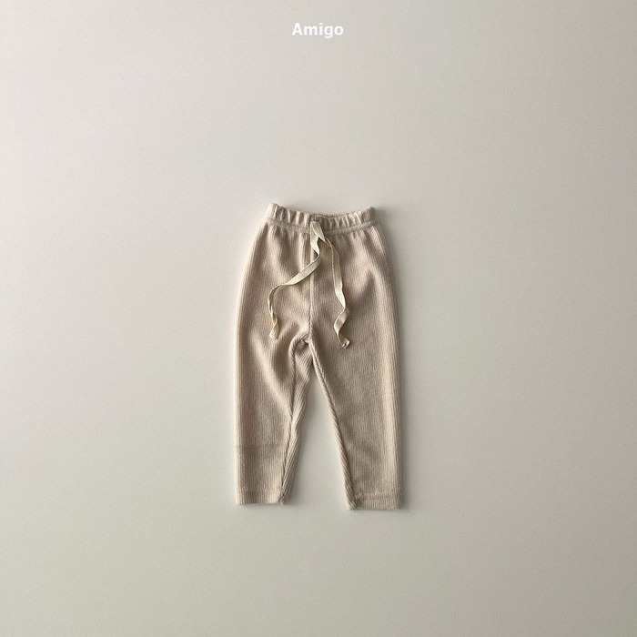 25冬 正韓 amigo 簡約小標 軟綿坑條內搭褲 五色-細節圖2