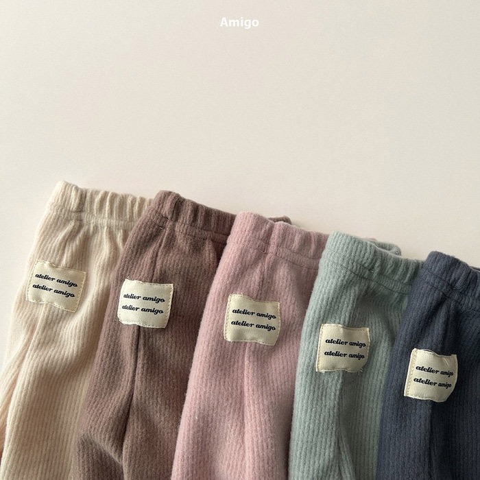 25冬 正韓 amigo 簡約小標 軟綿坑條內搭褲 五色-細節圖6