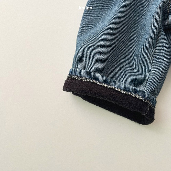 25冬 正韓 amigo 內刷毛寬鬆牛仔褲-細節圖6