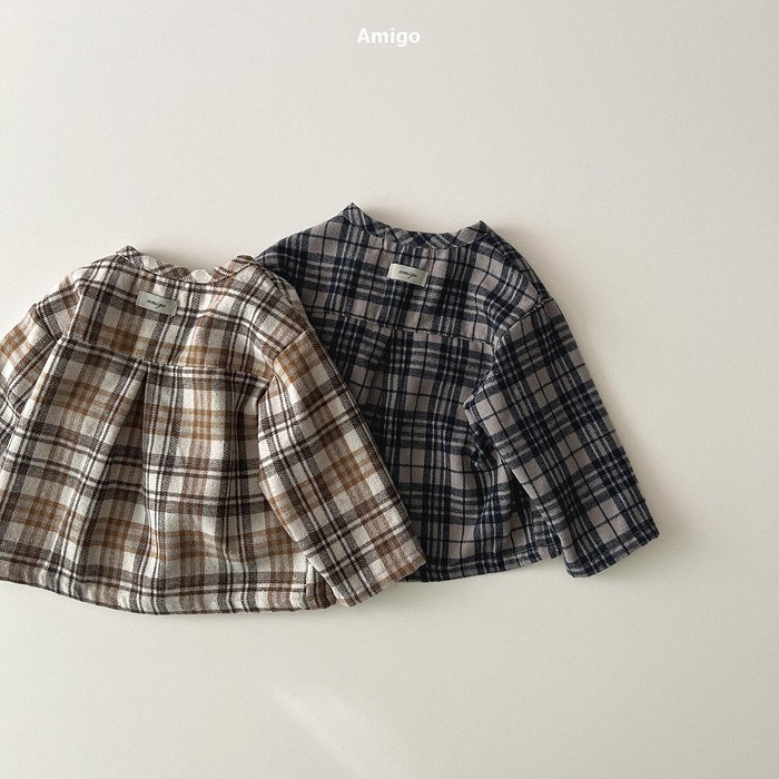 25冬 正韓 amigo 法蘭絨無領襯衫 兩色-細節圖4