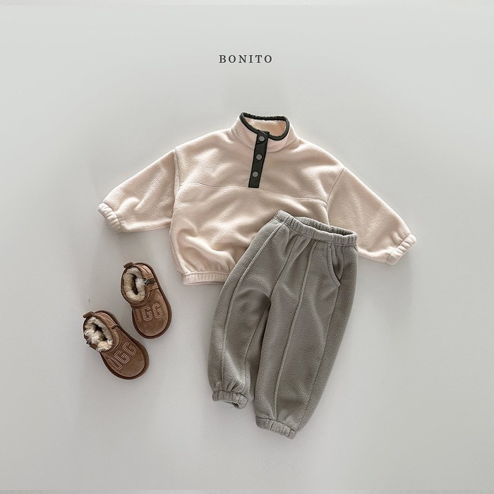 25冬 正韓 bonito 可愛跳色fleece 立領運動套裝 四色-細節圖2