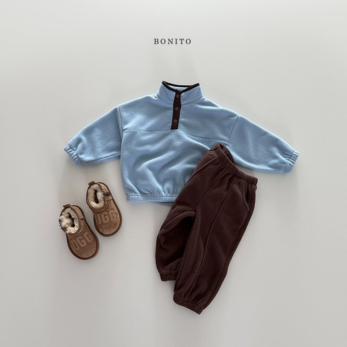 25冬 正韓 bonito 可愛跳色fleece 立領運動套裝 四色-細節圖3