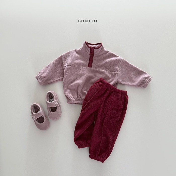 25冬 正韓 bonito 可愛跳色fleece 立領運動套裝 四色-細節圖5