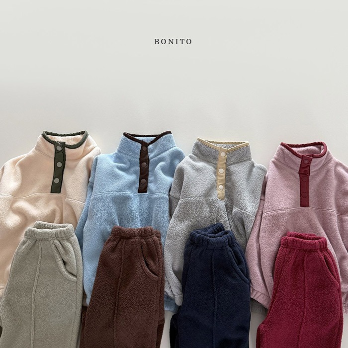 25冬 正韓 bonito 可愛跳色fleece 立領運動套裝 四色-細節圖6
