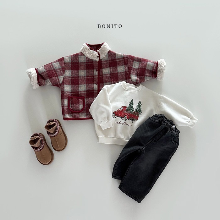 25冬 正韓 bonito 復古格紋配色 ＱＱ毛外套 三色-細節圖3