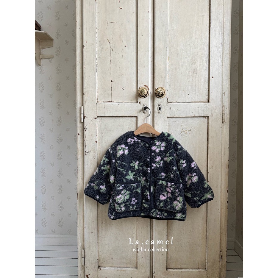 25冬 正韓 la_camel 古董花色 ＱＱ毛 外套-細節圖2