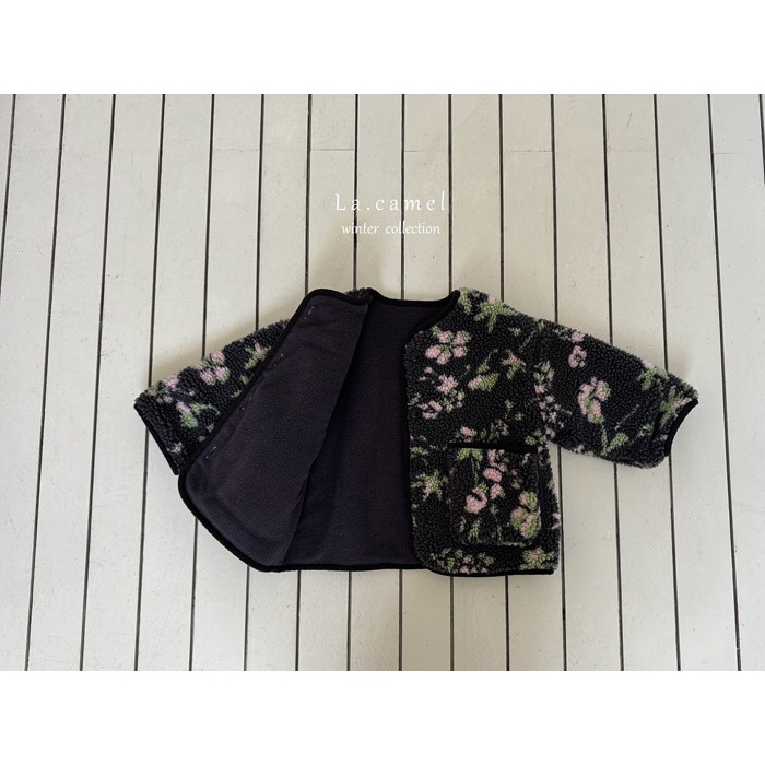25冬 正韓 la_camel 古董花色 ＱＱ毛 外套-細節圖3