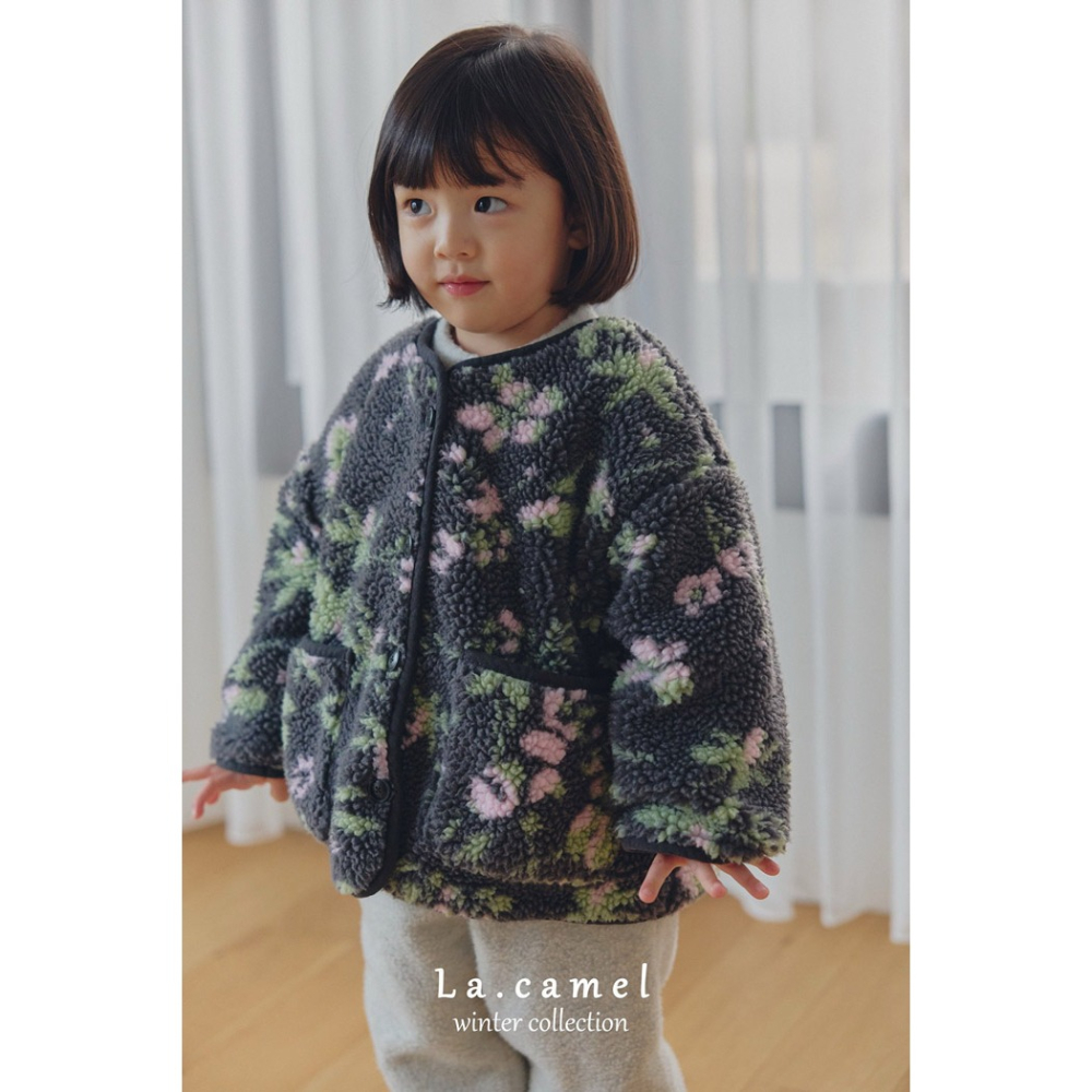 25冬 正韓 la_camel 古董花色 ＱＱ毛 外套-細節圖4