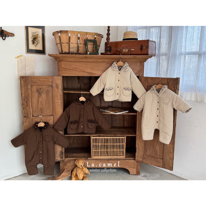 25冬 正韓 la_camel 耐看度100 點點 兩面穿 外套 兩色-細節圖9