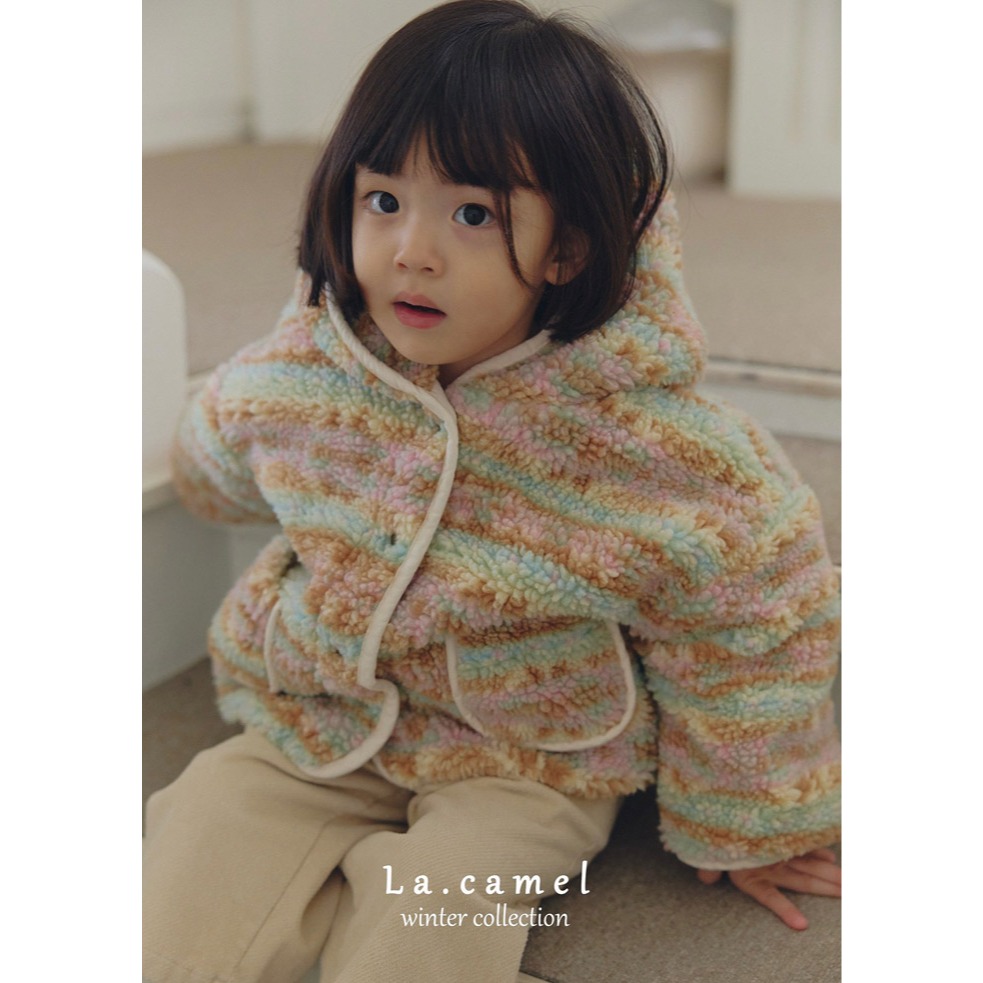 25冬 正韓 la_camel  北歐風 雪花感 兩面穿 連帽外套 兩色-細節圖4