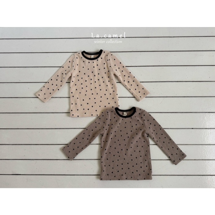 25冬 正韓 la_camel 可愛點點 滾邊 長Ｔ 兩色-細節圖3