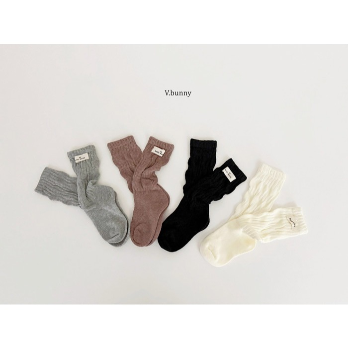 正韓 V.bunny 皺摺 堆堆襪 長筒襪 （四雙一組）-細節圖2